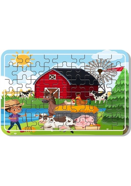 Çiftlik Hayvanları, Deniz, Tatil, Deniz Canlıları, Yılbaşı, Kardan Adam 54 Parça 5'li Ahşap Puzzle