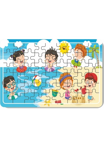 Çiftlik Hayvanları, Deniz, Tatil, Deniz Canlıları, Yılbaşı, Kardan Adam 54 Parça 5'li Ahşap Puzzle