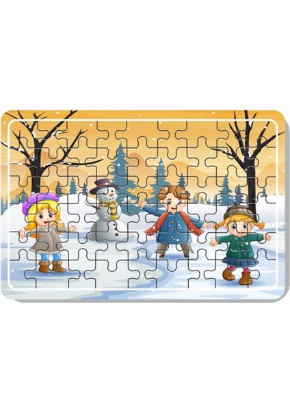 Çiftlik Hayvanları, Deniz, Tatil, Deniz Canlıları, Yılbaşı, Kardan Adam 54 Parça 5'li Ahşap Puzzle