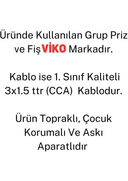 Siyah 3'lü Topraklı Çocuk Korumalı Grup Priz 10 Metre Kablo