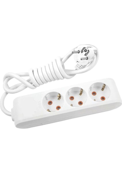 3'lü 2 mt Çocuk Korumalı Grup Priz Uzatma Kablosu