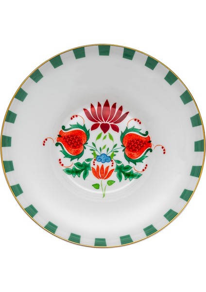 Istanbul Porselen Nar Fine Bone Çukur Tabak Yeşil 22 cm