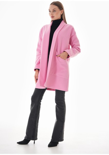 Gigitex Kaşe Kaban Cepli Standart Oversize 36-44 Boy 90 cm