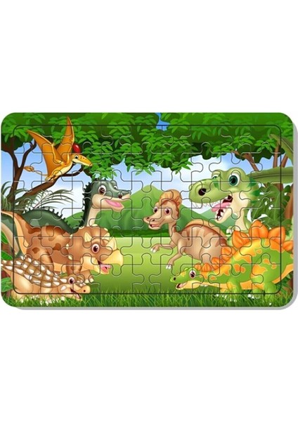 Sevimli Dinazor 54 Parça Ahşap Puzzle