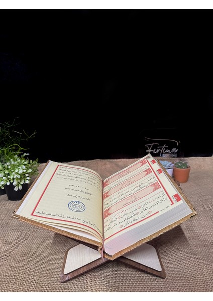 Kur'an-I Kerim Seti Kadife Kaplı Bilgisayar Hatlı Sandık Kutulu - Altın indirimleri