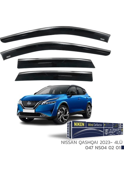 Nissan Qashqai Kromlu Cam Rüzgarlığı Niken 2023+ Sonrası Uyumlu