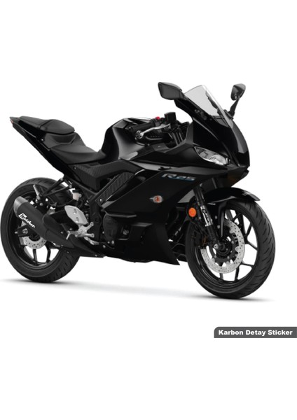 Yamaha YZF-R25 2019-2024 Grenaj Arkası Karbon Sticker Etiket Modeli