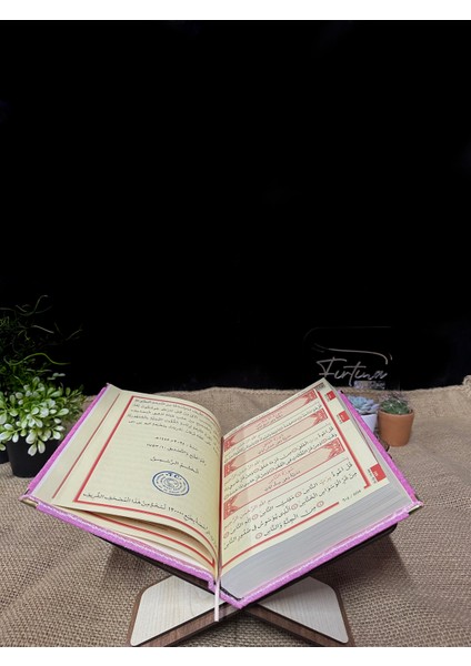 Kur'an-I Kerim Seti Kadife Kaplı Bilgisayar Hatlı Sandık Kutulu - Pembe indirimleri
