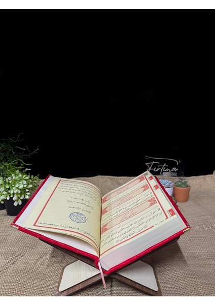 Kur'an-I Kerim Seti Kadife Kaplı Bilgisayar Hatlı Sandık Kutulu - Kırmızı indirimleri