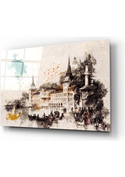 Kuleli Ilüstrasyon Cam Tablo