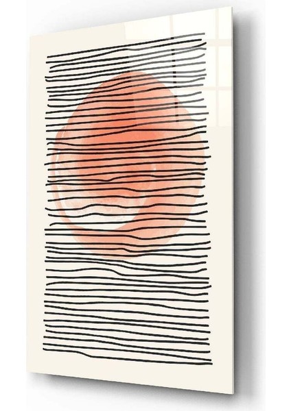 Soyut Gün Batımı Cam Tablo