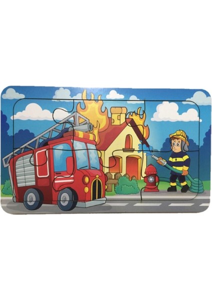 Ahşap Puzzle Ilk Yapbozum 3 Adet 6 Parçalı 18X11CM