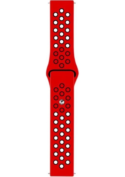 Huawei Gt5 Gt4 Gt3 Gt2 46MM (22MM) Uyumlu Delikli Çift Renkli Spor Silikon Kordon Kayış