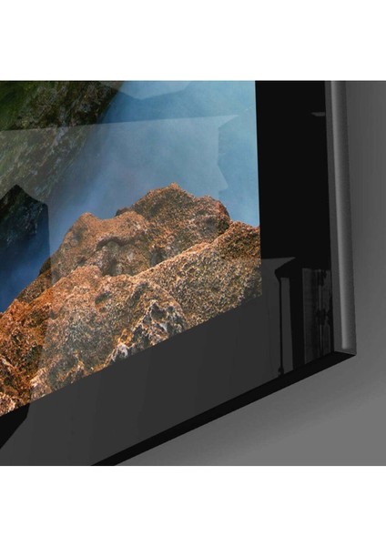 Sahilde Gün Batımı Cam Tablo modelleri