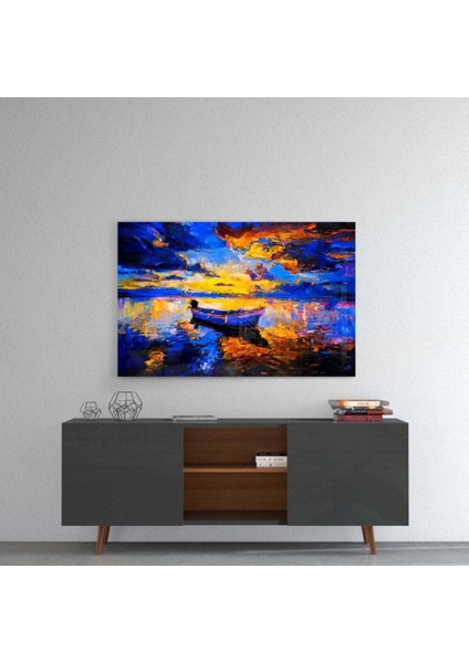 Lacivert Günbatımı Cam Tablo fırsatları