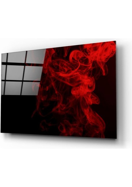 Kırmızı Duman Cam Tablo