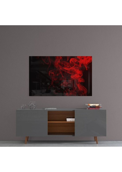 Kırmızı Duman Cam Tablo fırsatları