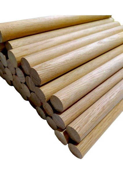 Ahşap Kavale Maket Yapımı Çıta Kavela Fırınlanmış Meşe Silindir 30 cm 20 mm 10 Adet