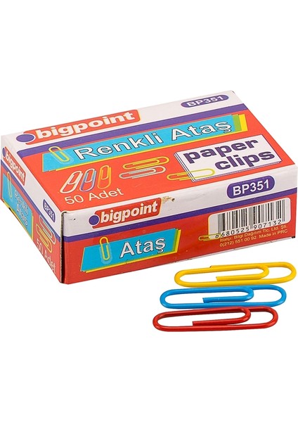 Renkli Ataş No:3 28 Mm Pvc Kaplamalı 50 Adet Dayanıklı ve Paslanmaz