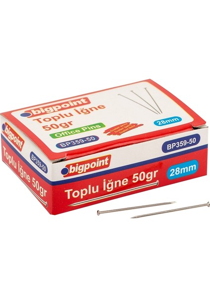 | Toplu Iğne 50 Gram, Nikel Kaplamalı, 28 Mm, Dayanıklı ve Paslanmaz