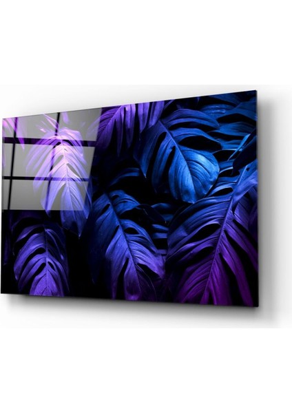 Tropik Yaprak Cam Tablo