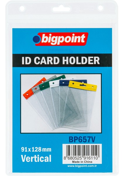 Şeffaf Yaka Kartı Poşeti Dikey 91 x 128 mm Dayanıklı ve Pratik Kullanım