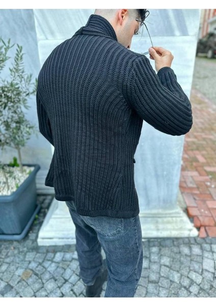 Hırka Kalın Örgü Şal Yaka Cepli Panço Triko Hırka Kapamasız fiyatları