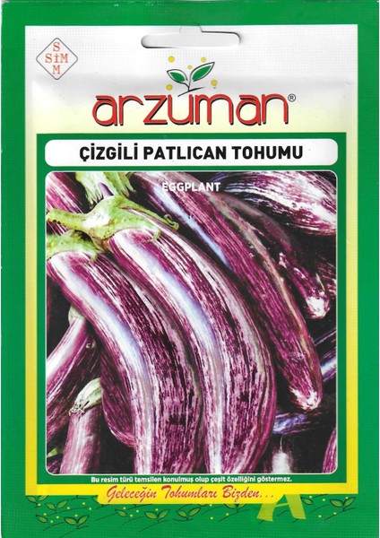 Çizgili Alaca Patlıcan Tohumu 5 gr Arzuman Tohumculuk