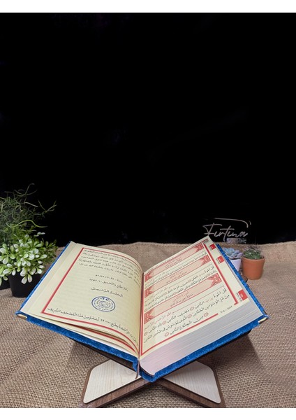 Kur'an-I Kerim Seti Kadife Kaplı Bilgisayar Hatlı Sandık Kutulu - Turkuaz indirimleri