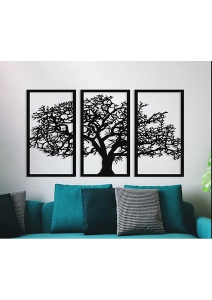 Dekoratif 3 Parça Ağaç Duvar Dekoru
