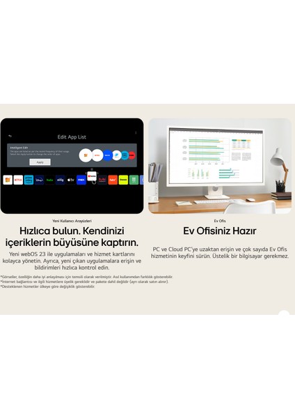 webOS Akıllı TV Wi-Fi Apple-Android Kablosuz Bağlantı Görüntü AKTARIM1920X1080 Fulhd IPS Panel 32'' 80 Ekran Smart Monitör TV + Logitech Kablosuz Klavye LG50SLR