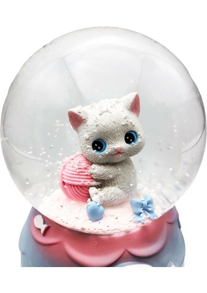 Sevimli Minnoş Kedi Lucky Cat Kar Küresi Orta Boy Işıklı Müzikli Kar Küresi fırsatları