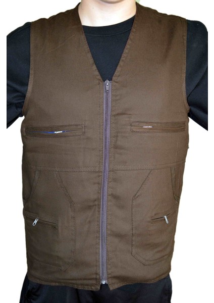 Her Mevsim Kullanılabilen Pamuklu Kumaş Çok Cepli Iş Yelek - Avcı Yelek 5 Beden 5 Renk Seçenekli