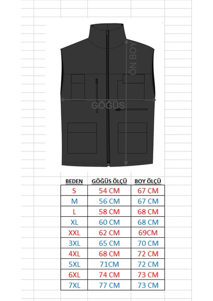 Her Mevsim Kullanılabilen Pamuklu Kumaş Çok Cepli Iş Yelek - Avcı Yelek 5 Beden 5 Renk Seçenekli fırsatları