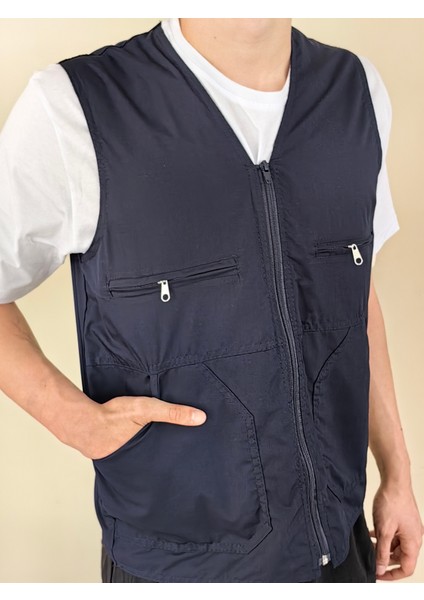 Her Mevsim Kullanılabilen Pamuklu Kumaş Çok Cepli Iş Yelek - Avcı Yelek 5 Beden 5 Renk Seçenekli fiyatları