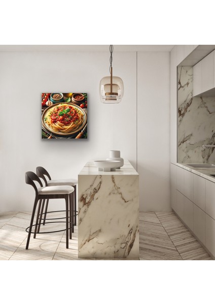 Spagetti Makarna Kanvas Tablo 90 x 90 cm indirimleri