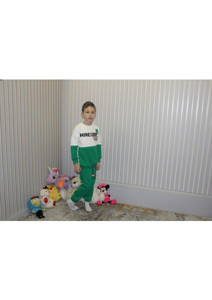 Erkek Çocuk Alt Üst3 Iplik Şardonlu Minecraft Desenli fırsatları