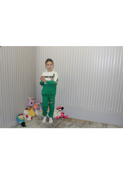 Erkek Çocuk Alt Üst3 Iplik Şardonlu Minecraft Desenli indirimleri