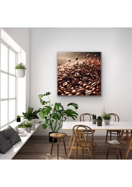 Kahve Çekirdekleri Kanvas Tablo 90 x 90 cm modelleri