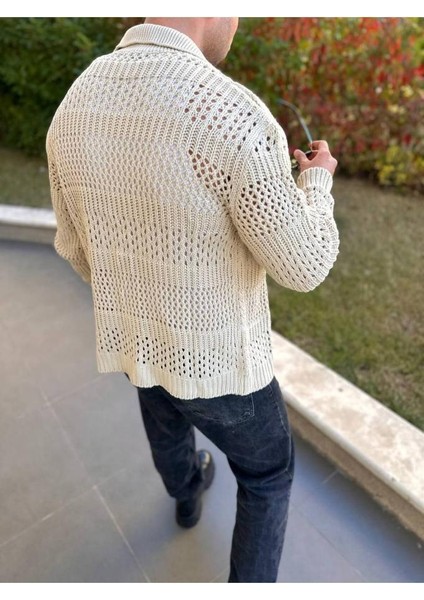 Hırka Oversize Özel Örgülü Triko Desenli Salaş Örgü Tasarım Delikli Hırka fırsatları