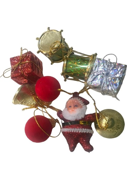 Yılbaşı Çam Süsü Seti, 9'lu Renkli ve Şık Dekorasyon Hediye Paketi fiyatları