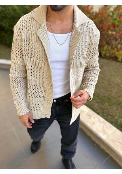 Hırka Oversize Özel Örgülü Triko Desenli Salaş Örgü Tasarım Delikli Hırka indirimleri