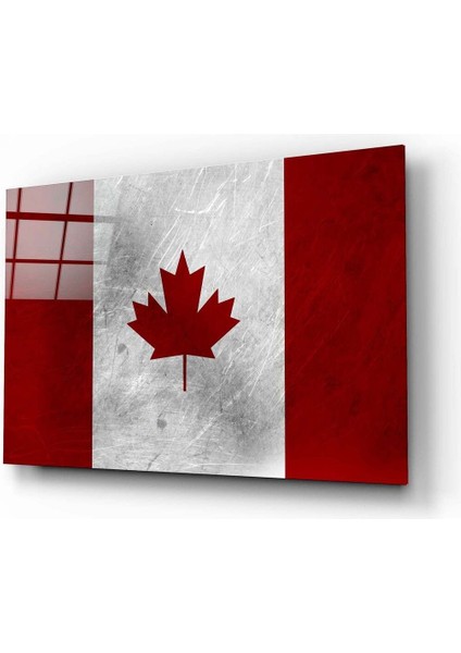 Kanada Bayrağı Cam Tablo