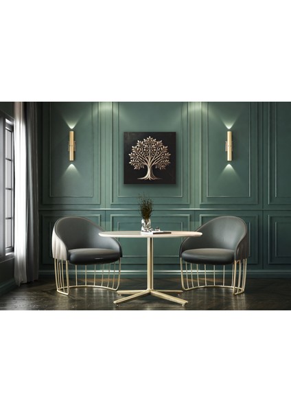 Bronz Ağaç Kanvas Tablo 60 x 60 cm