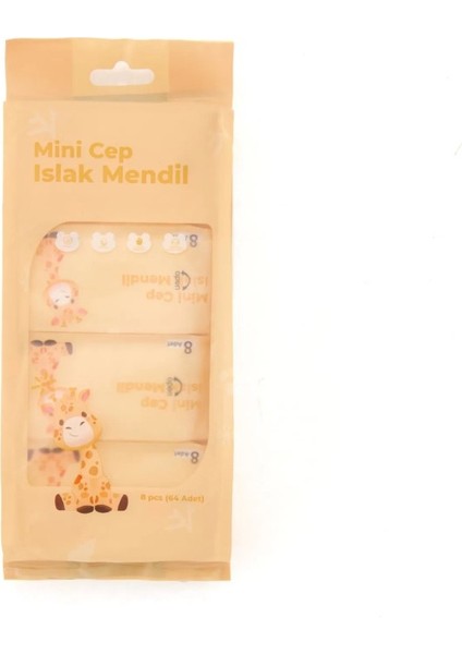 Zürafa Sarı Mini Cep Islak Mendil