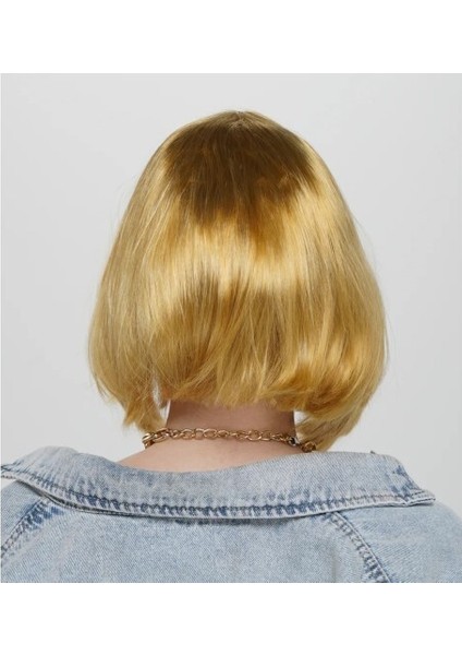 Düz Kesim Küt Parti Peruğu Altın Renk fiyatları