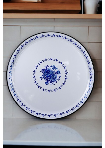 70 No Emaye Sini Sofra, Yemek Sunum Tepsi, Yer Sofrası Çinko ~68 cm fiyatları