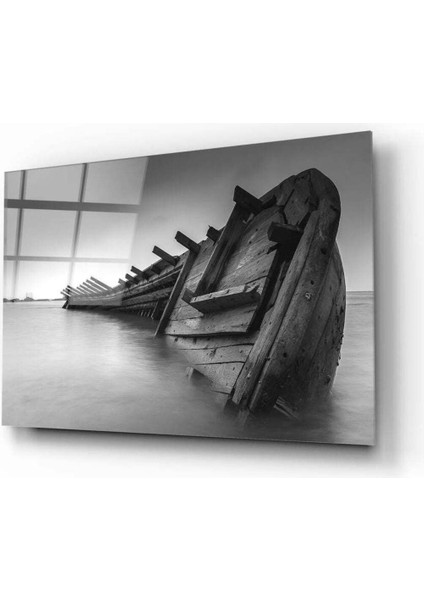 Gemi Enkazı Cam Tablo