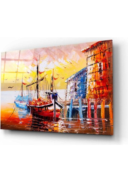 Ilüstrasyon Gemiler Cam Tablo