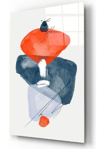 Soyut Şekiller Cam Tablo